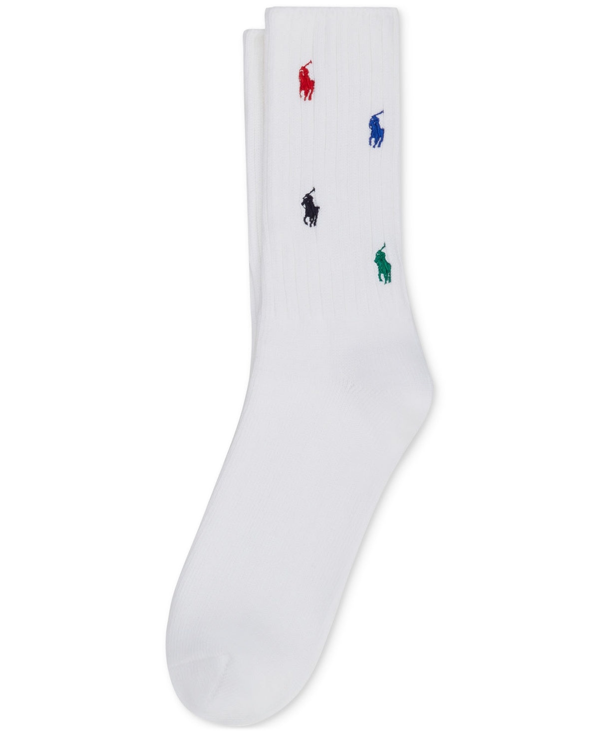 Polo Ralph Lauren Mens Rainbow Pony Crew Socks White 10-13