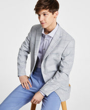 Tommy Hilfiger Mens Modern fit Sport Coat Blazer 42 R Light Grey Plaid