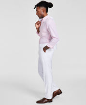 Tayion Mens Classic fit Dress Pants 44 / 32 White Solid Stretch