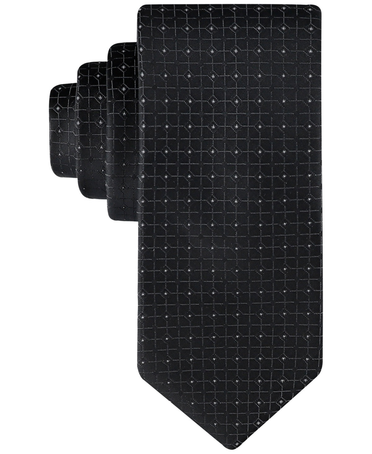Calvin Klein Men's Chelsea Grid-Dot Tie - Black