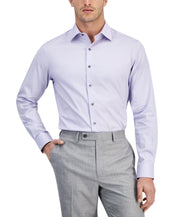Alfani Mens Regular fit Dress Shirt Medium 15-15.5 34-35 Lilac Purple Solid