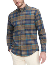 Tommy Hilfiger Mens Big Tall Regular-Fit Plaid Button-Down Twill Shirt 5XL Green