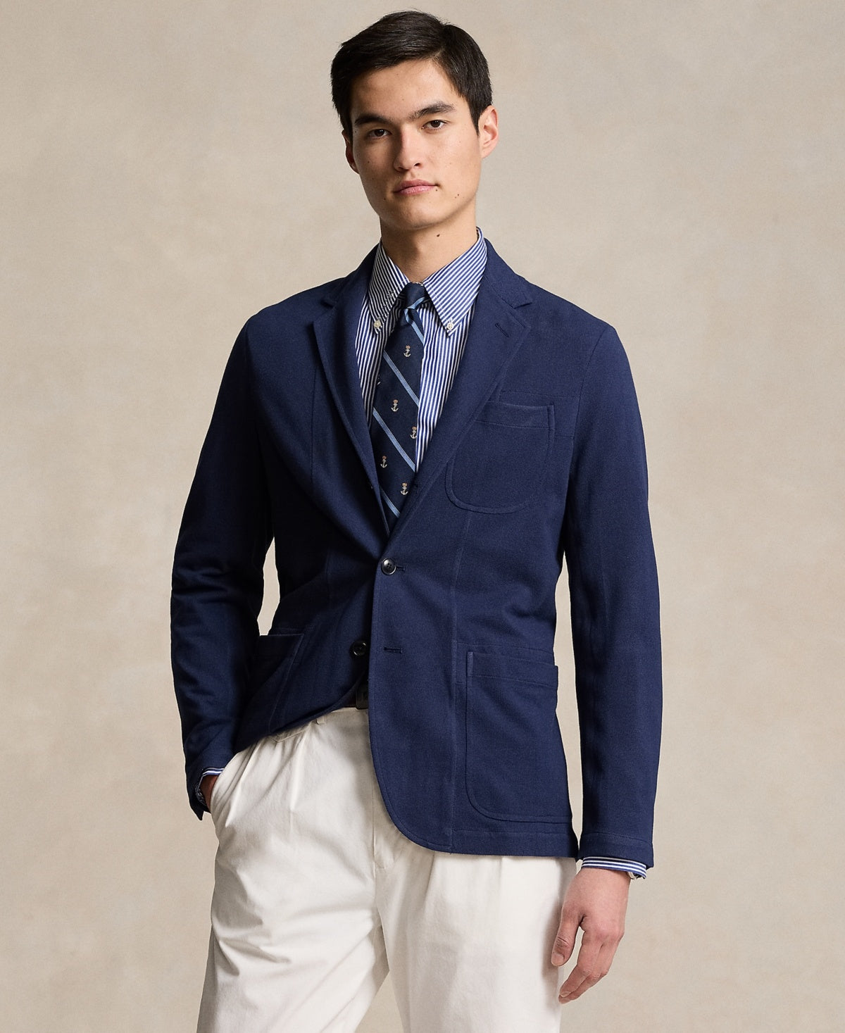 Polo Ralph Lauren Mens Modern fit Sport Coat Blazer XXL Navy Blue Solid