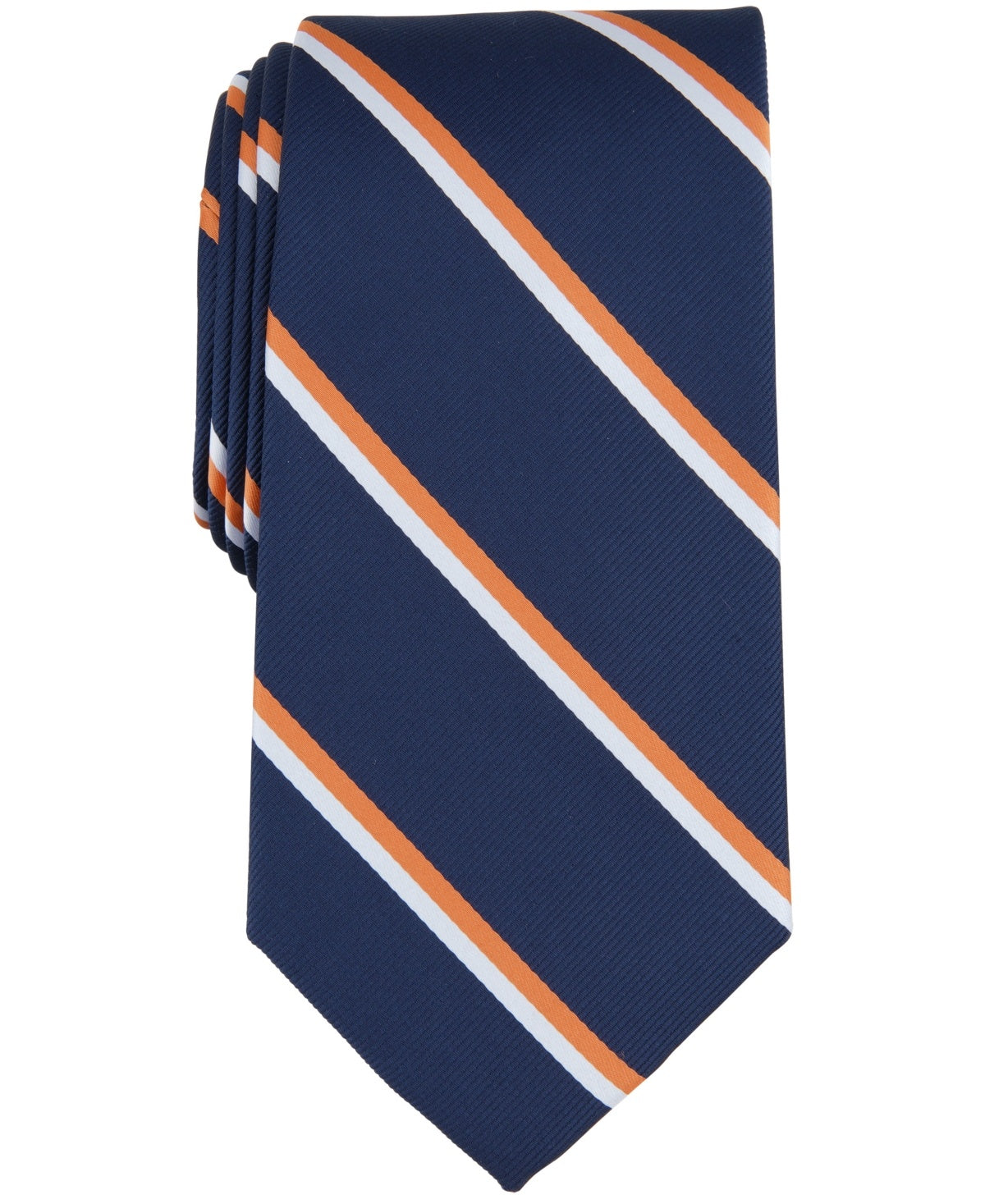 Club Room Mens Regular fit Tie Necktie One Size Blue Orange Striped