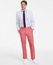 Nautica Mens Modern fit Dress Pants 38 / 32 Red Solid Linen