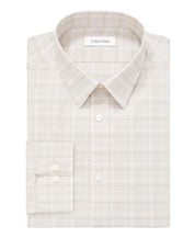 Calvin Klein Mens Slim fit Dress Shirt Medium 15.5 in 32-33 Beige Plaid