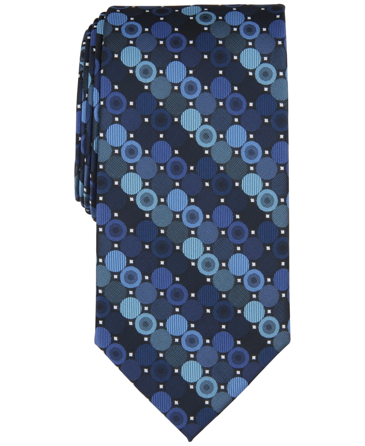 Perry Ellis Mens Tie Necktie One Size Blue Tilman Dot