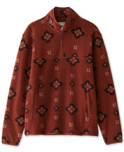 Frank And Oak Men's Relaxed Fit Half Zip Long Sleeve Geo Sweatshirt Red 2XL