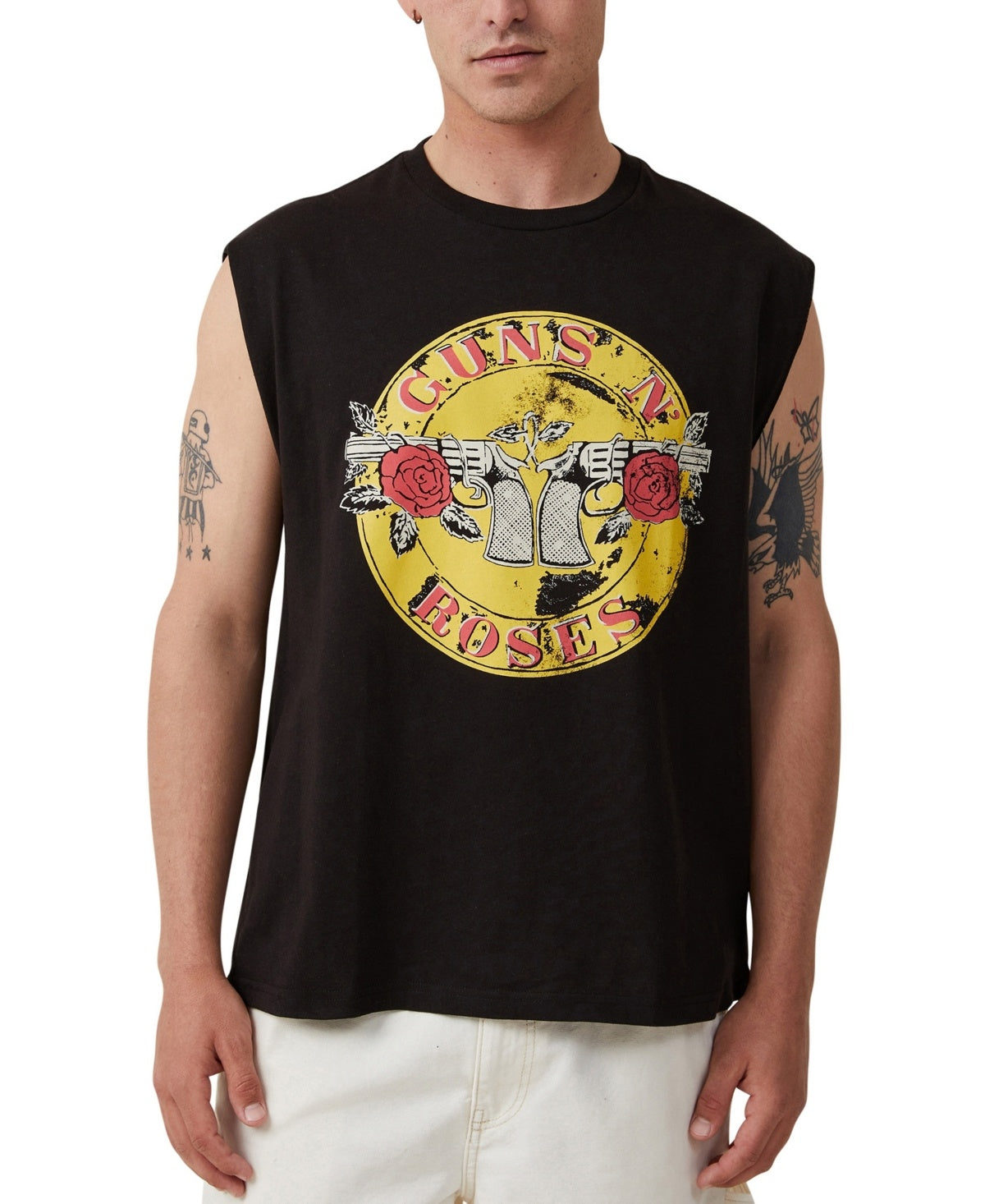Cotton On Men Regular fit Sleeveless T-Shirt Shirt Small Black Solid Oversized