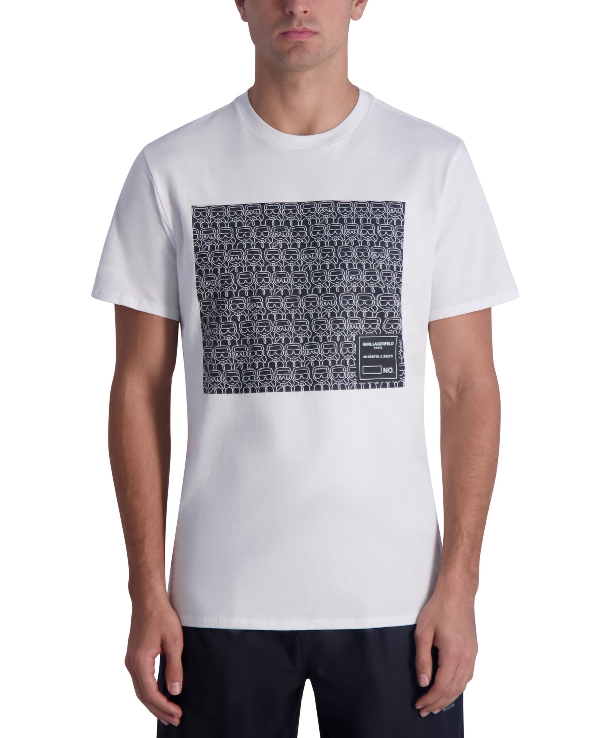 Karl Lagerfeld Paris Mens Regular fit Short Sleeve T-Shirt Shirt XXL White Solid