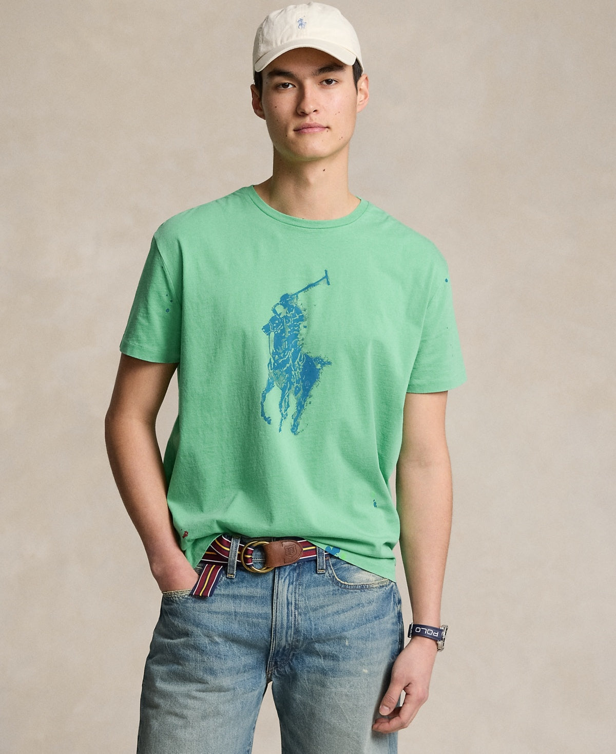 Polo Ralph Lauren Mens Regular fit Short Sleeve T-Shirt Shirt Small Green Solid