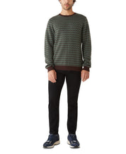 Frank And Oak Men's Jacquard Merino Crewneck Sweater Green Small