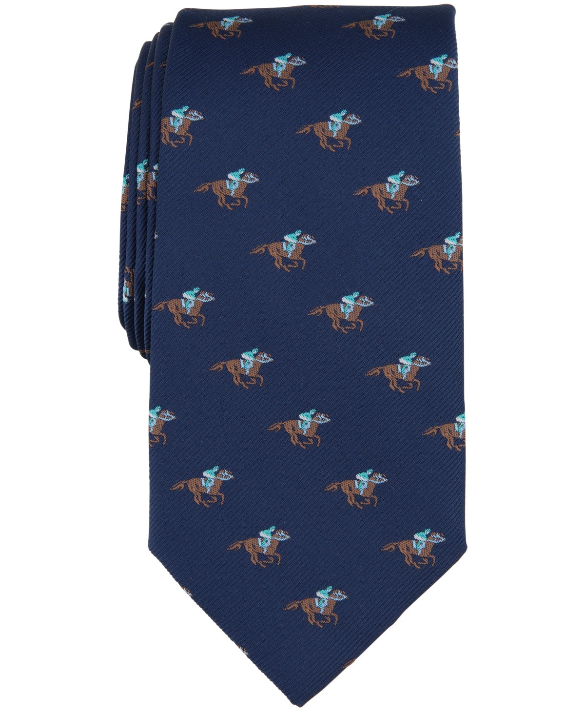 Club Room Mens Tie Necktie One Size Blue Horse Rider Print