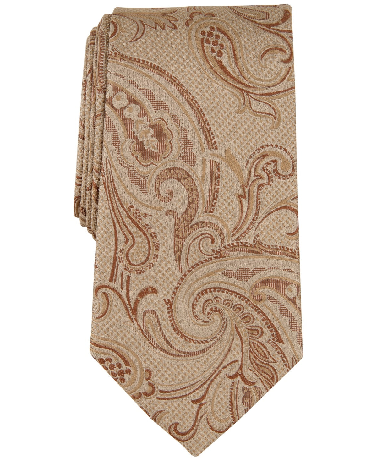 Michael Kors Mens Tie Necktie One Size Brown Marbella Paisley