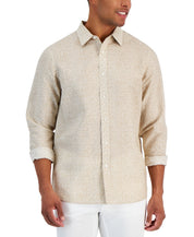 Michael Kors Mens Classic fit Long Sleeve Button-Up Shirt XL Beige Floral