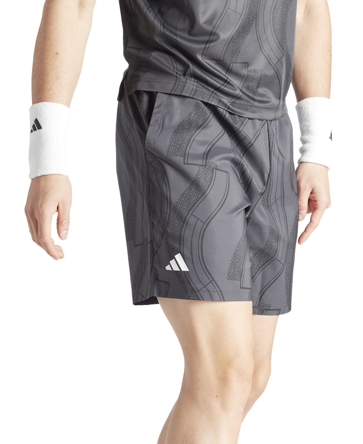 Adidas Mens Regular fit Athletic Shorts Medium Grey Moisture Wicking