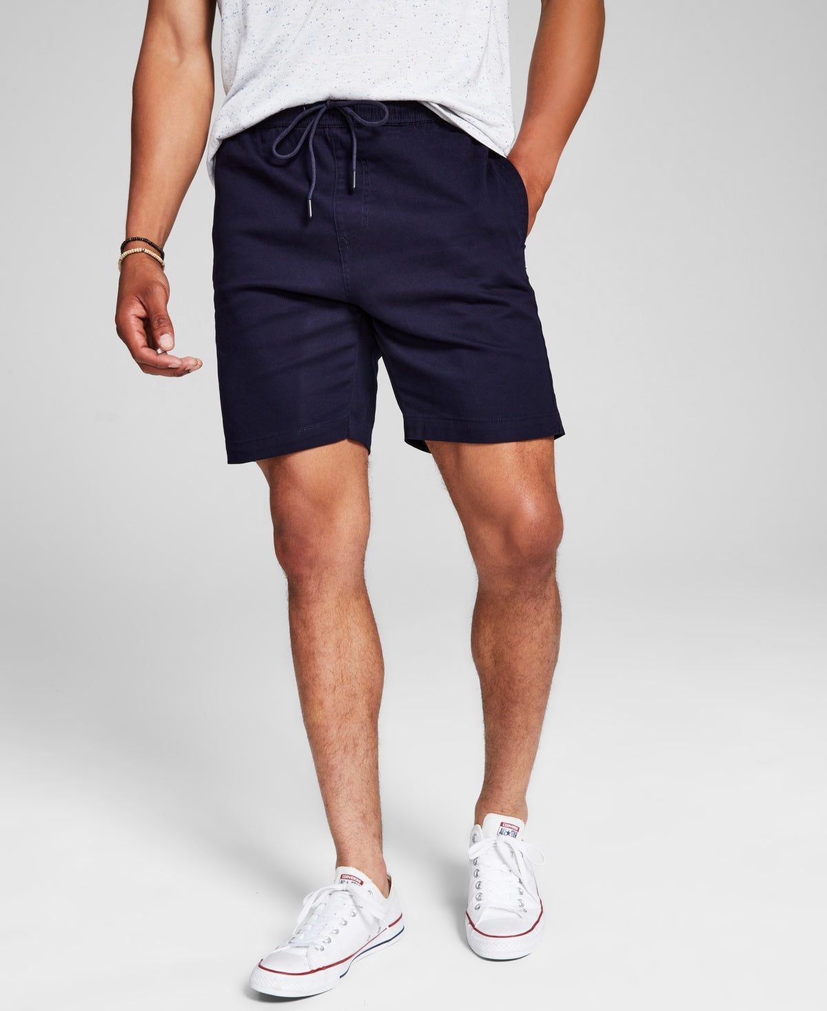 And Now This Men's Brushed Twill Everyday Shorts Navy Blue Small