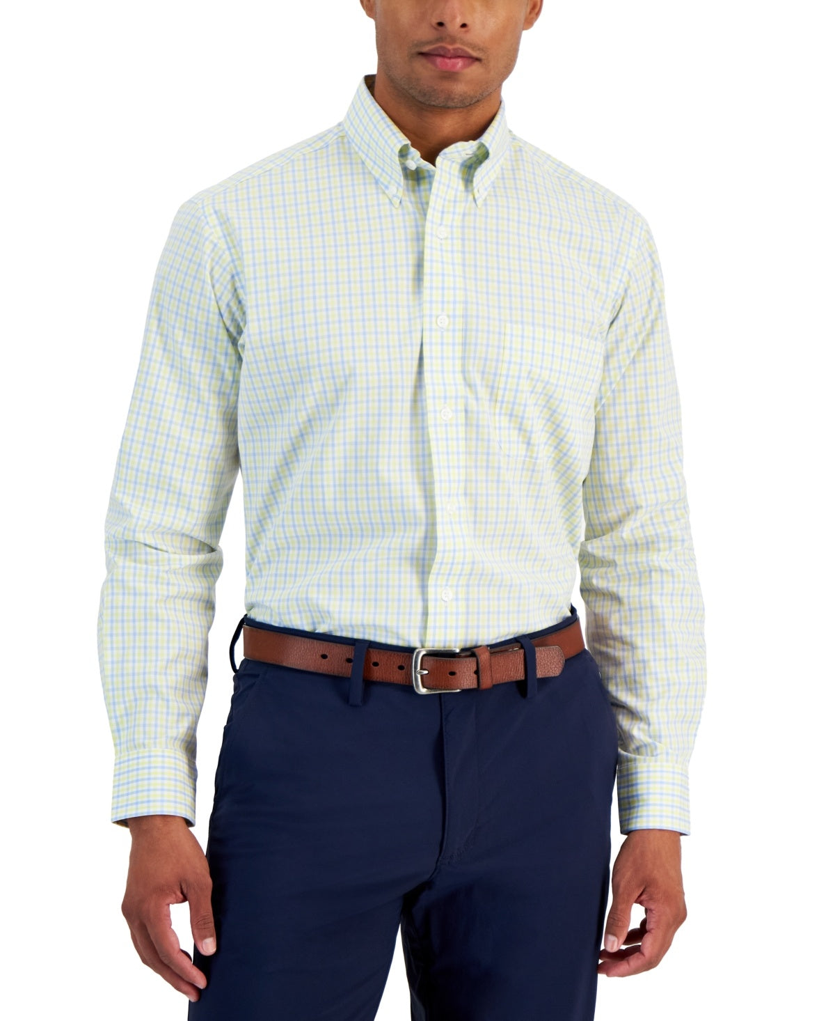 Club Room Mens Regular fit Dress Shirt XXL 18 in 36-37 Yellow Check – Bristol Apparel Co