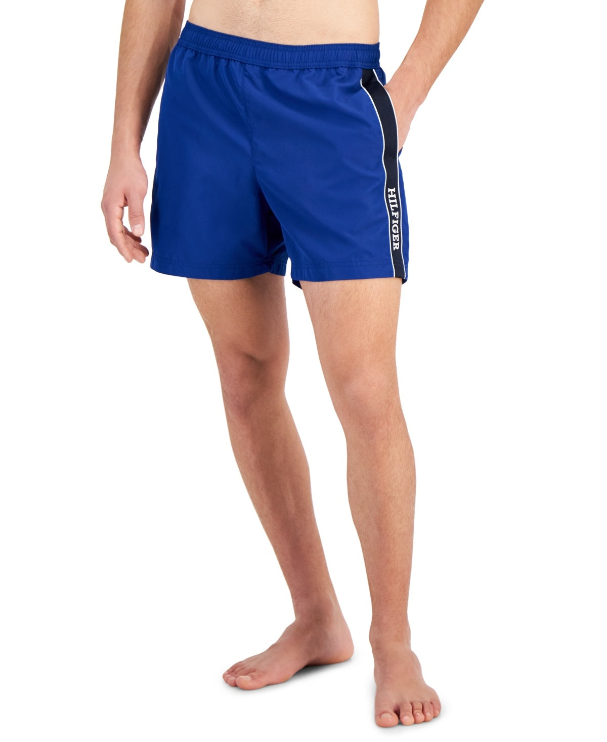Tommy Hilfiger Mens Regular fit Swim Trunks Swimwear Large / 5 Blue Solid