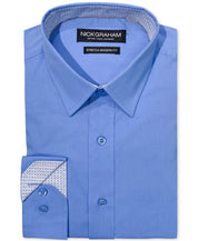 Nick Graham Mens Modern fit Dress Shirt XXL 18-18.5 36-37 Light Blue Solid