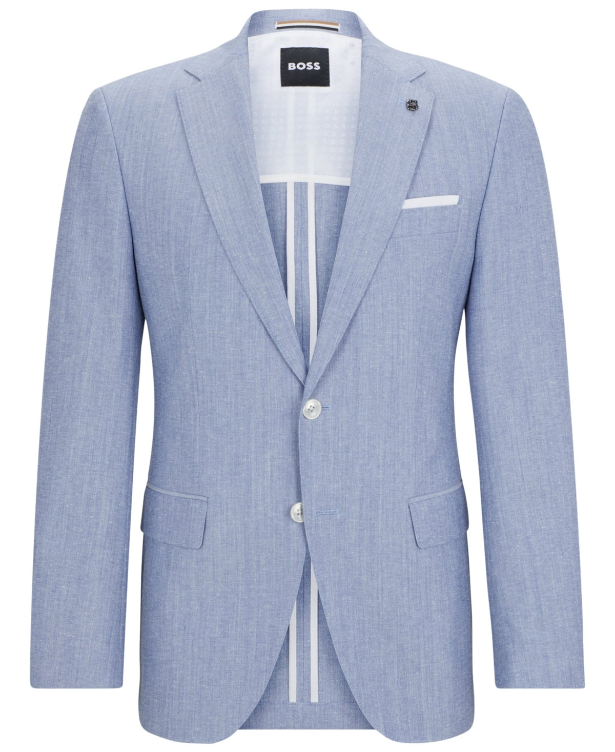 HUGO BOSS Hutson Slim Mélange Cotton & Wool Blend Sport Coat 42R Blue Blazer