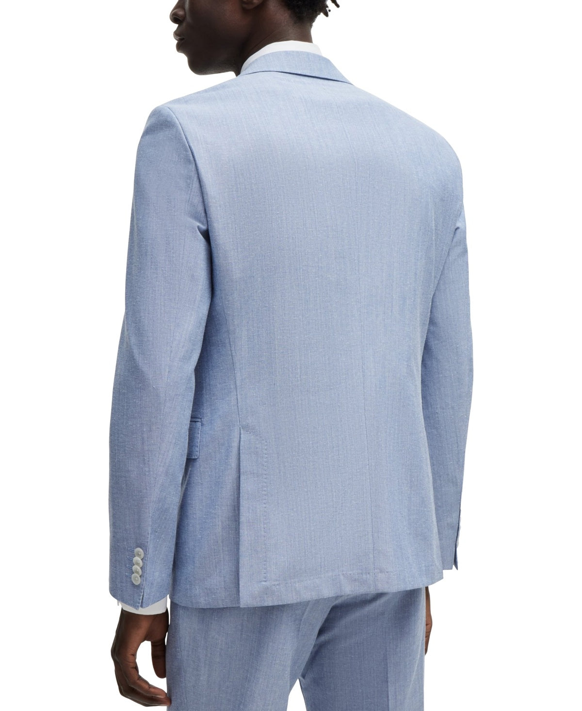 HUGO BOSS Hutson Slim Mélange Cotton & Wool Blend Sport Coat 42R Blue Blazer