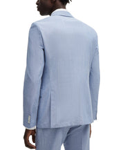 HUGO BOSS Hutson Slim Mélange Cotton & Wool Blend Sport Coat 42R Blue Blazer