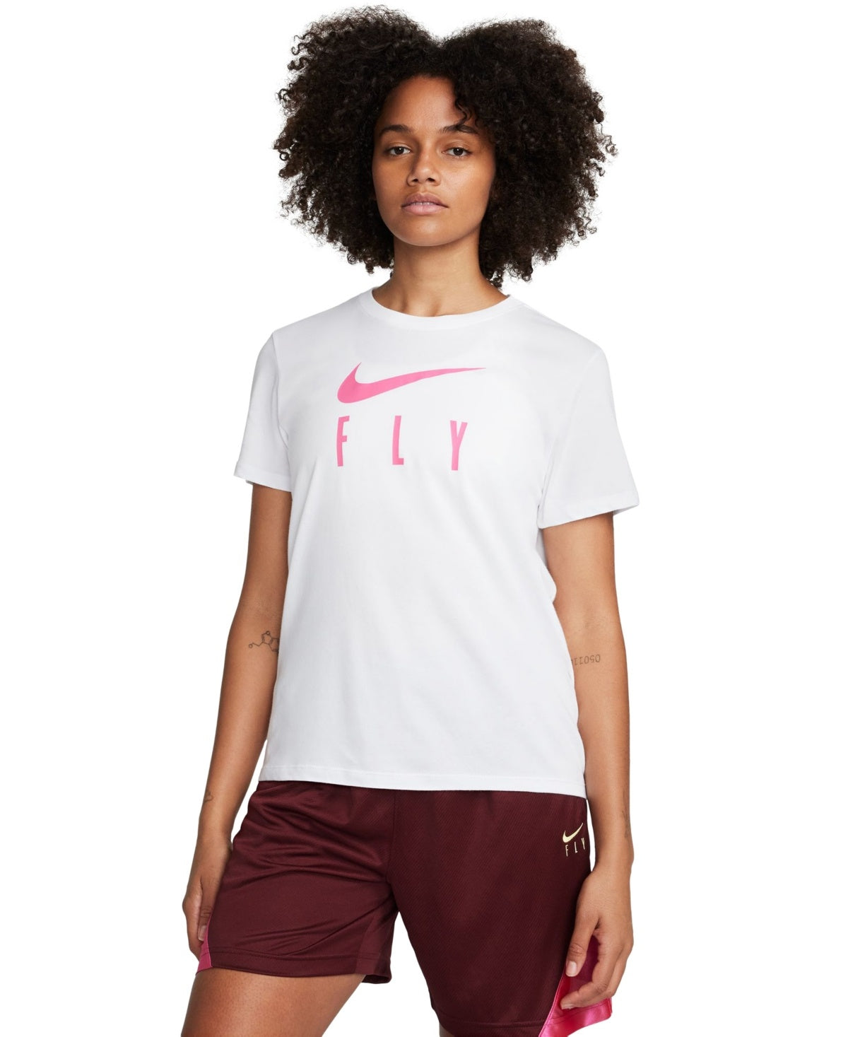 Nike Womens Regular fit Short Sleeve Graphic T-Shirt Shirt Small White Solid