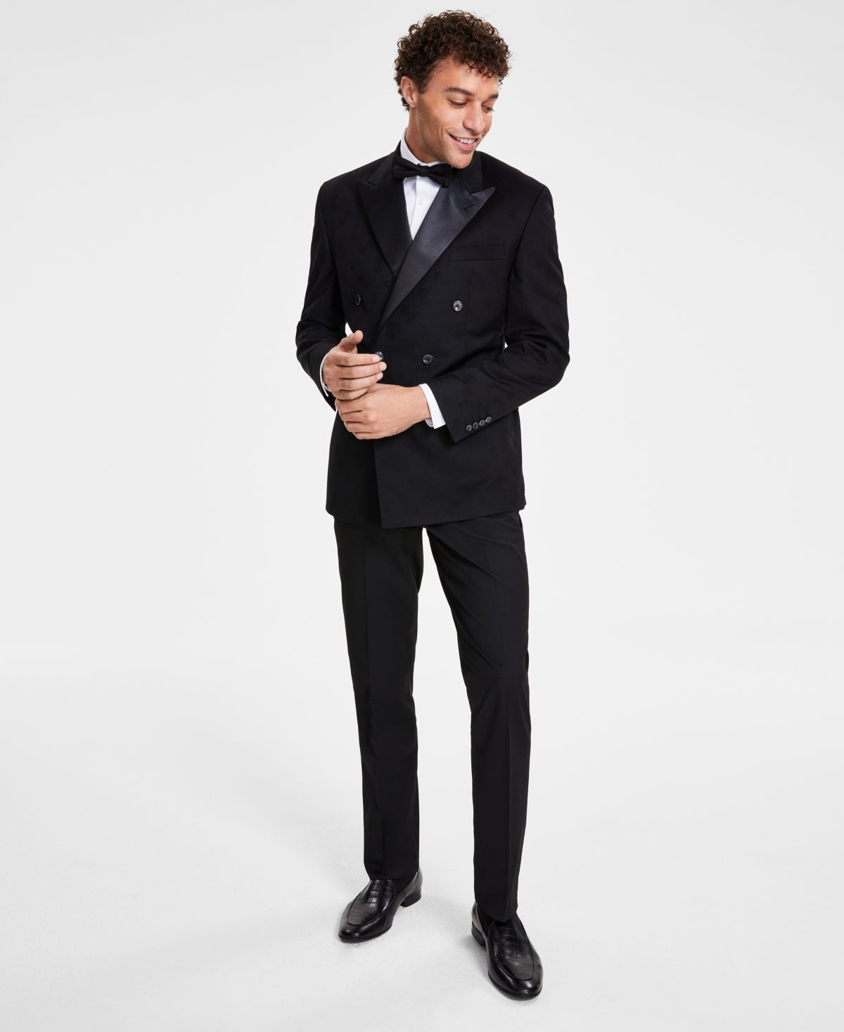 Tayion Mens Classic fit Suit Jacket Blazer 44 R Black Solid