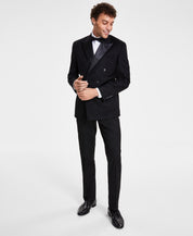Tayion Mens Classic fit Suit Jacket Blazer 44 R Black Solid