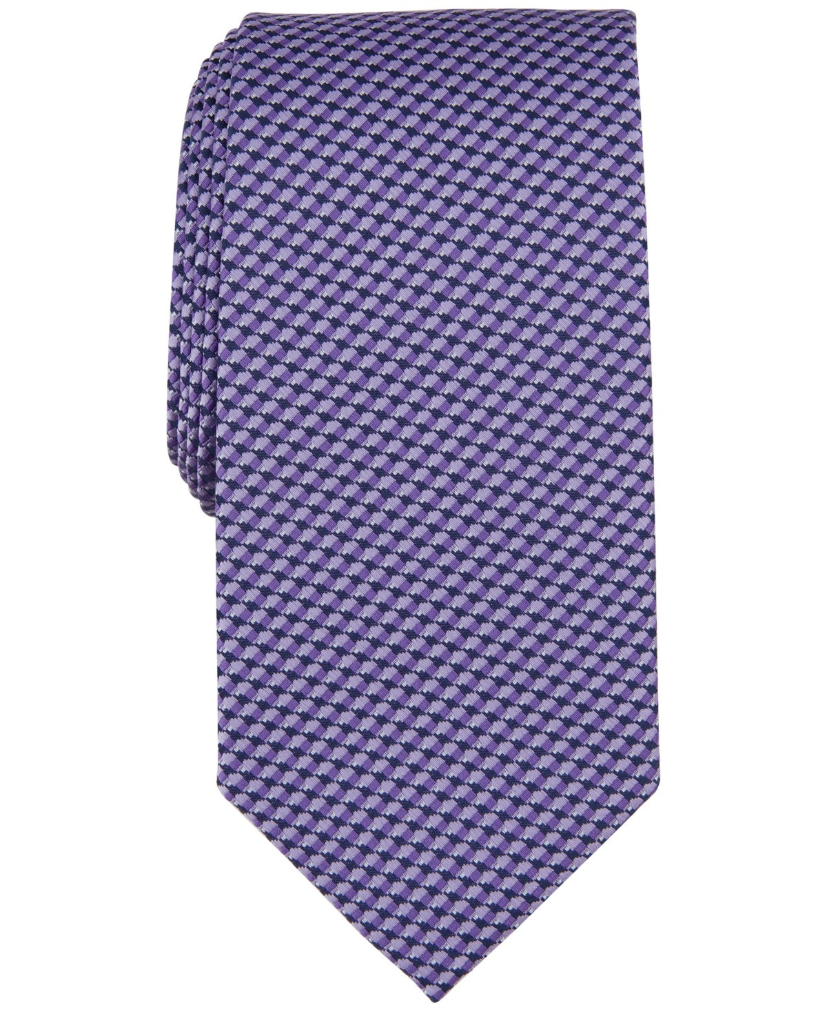 Perry Ellis Men Tie Necktie One Size Purple Geometric