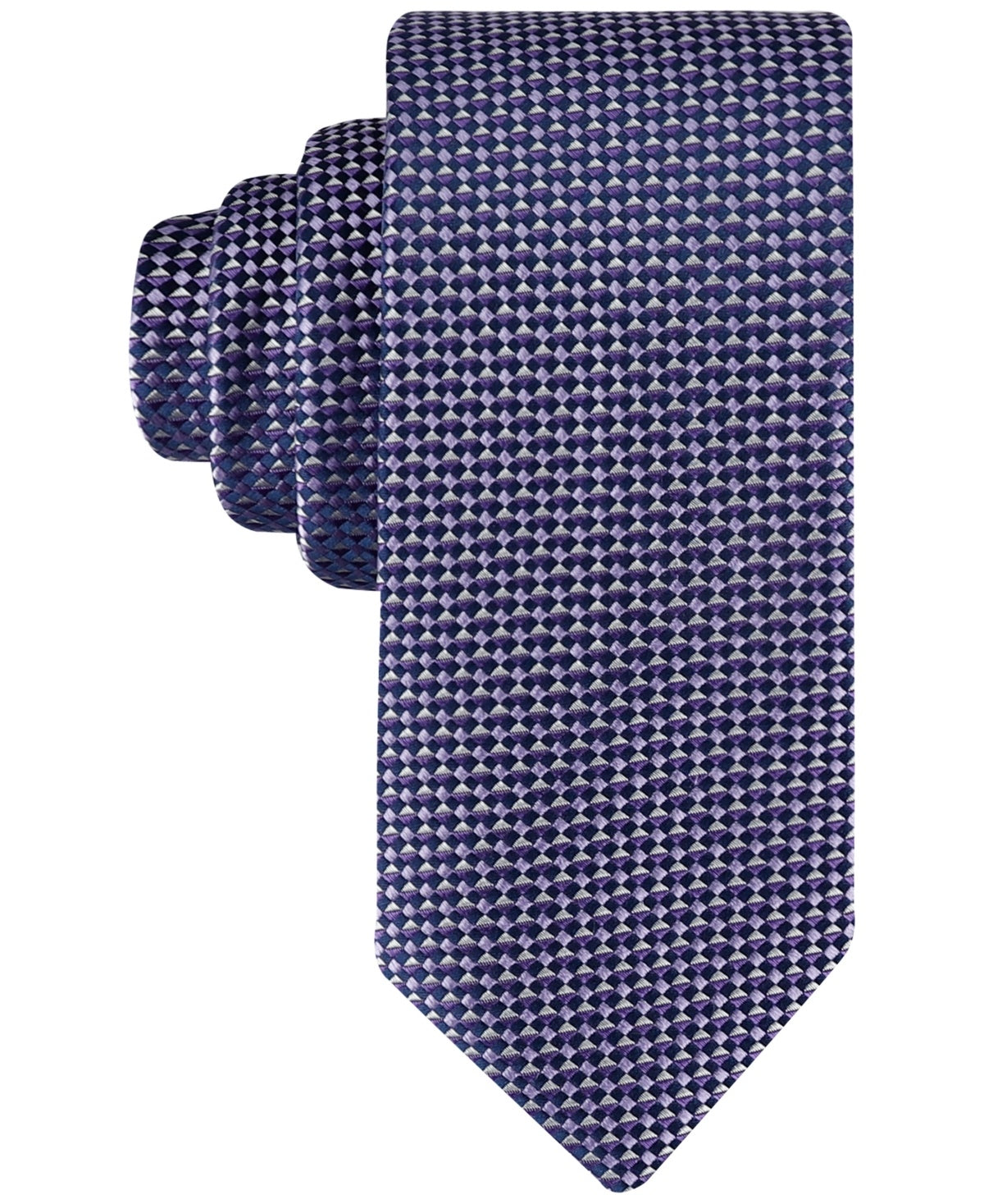 Tommy Hilfiger Men Tie Necktie One Size Purple Geometric