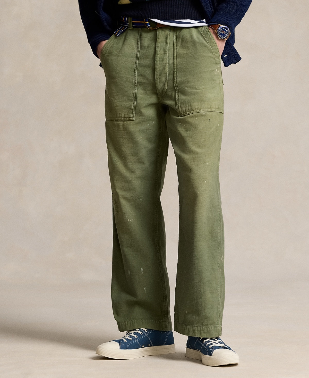 Polo Ralph Lauren Men Regular fit Casual Pants 40 / 30 Green Solid