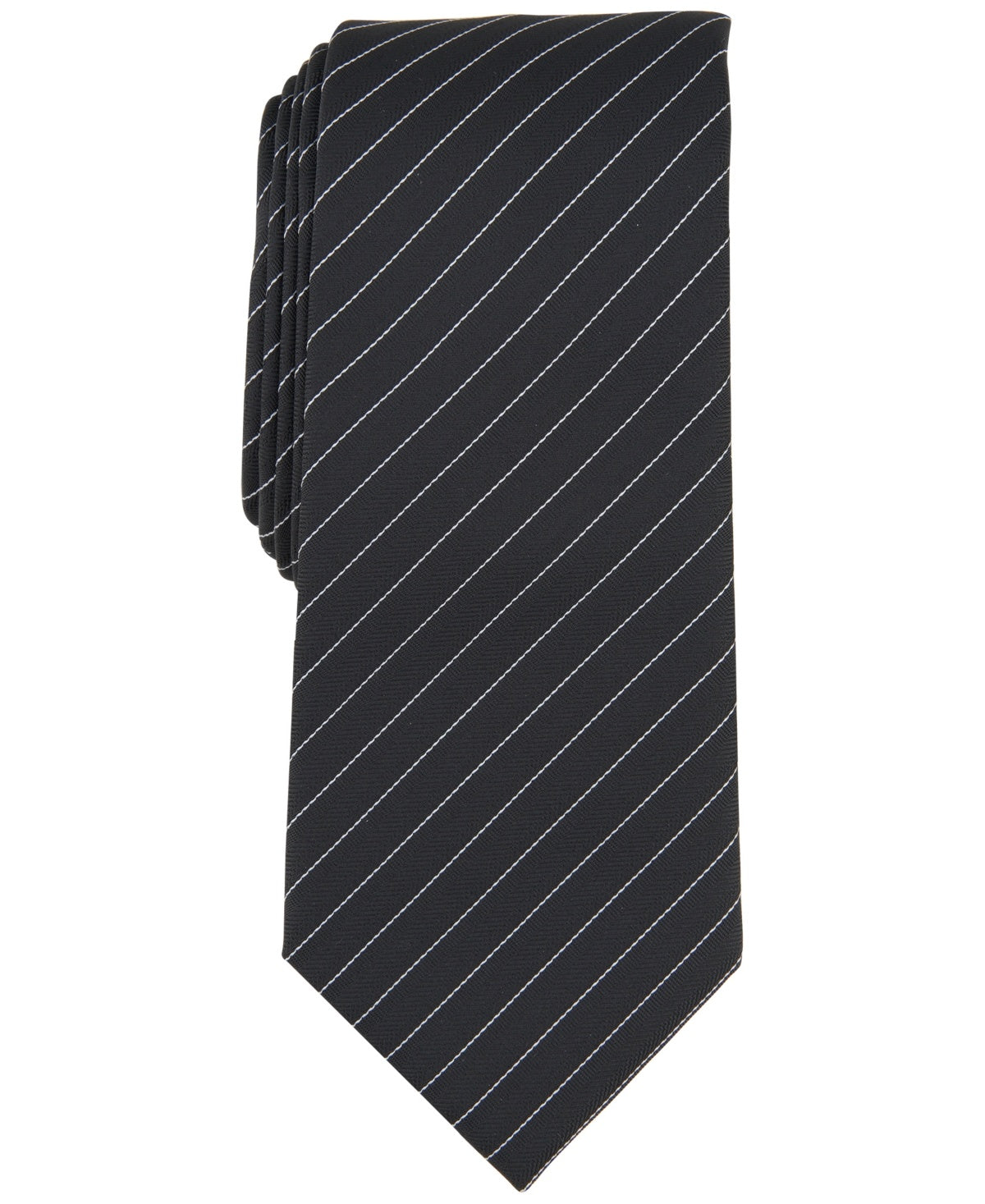Alfani Men Regular fit Tie Necktie One Size Black Striped