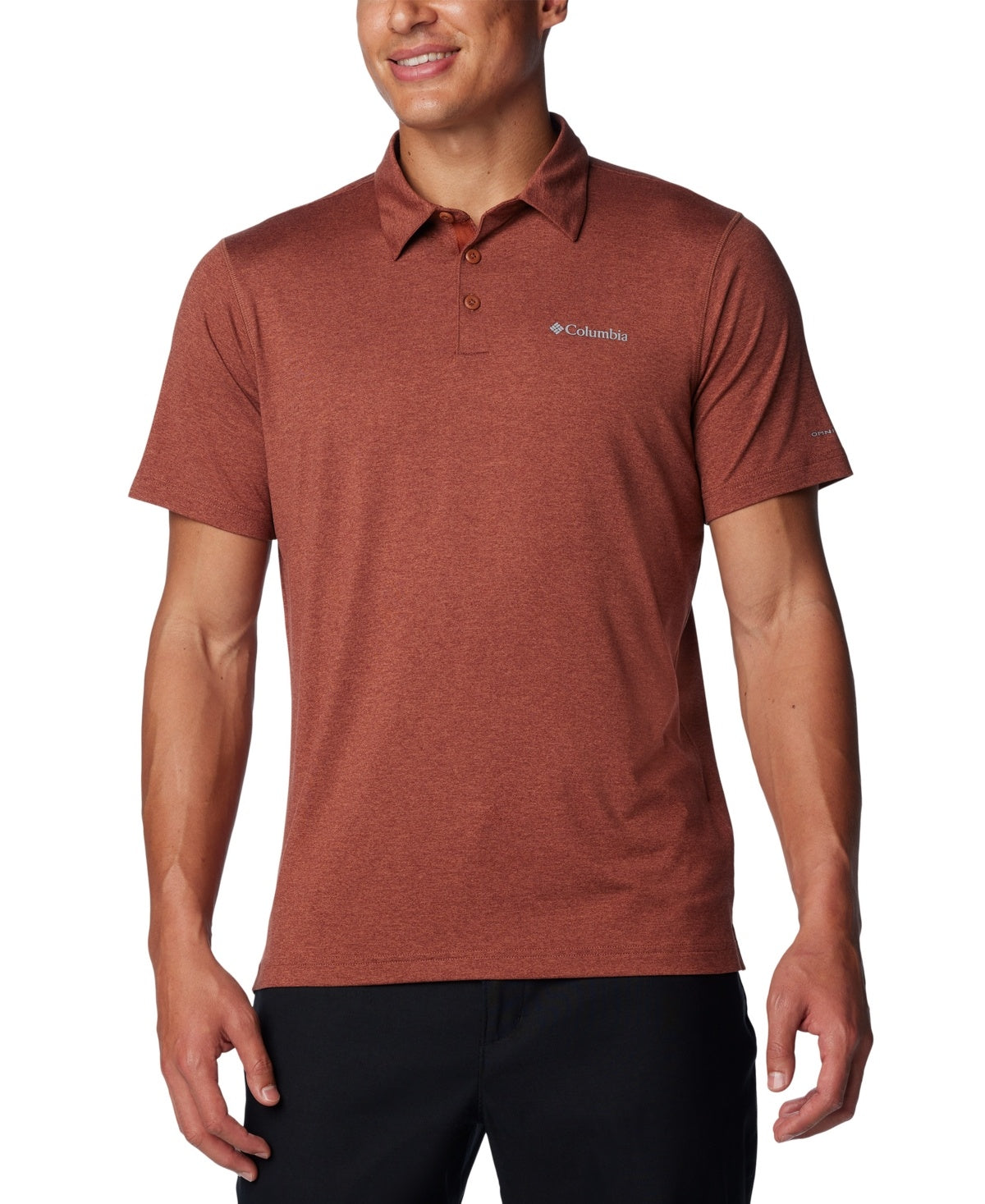 Columbia Mens Regular fit Short Sleeve Polo Shirt Medium Orange Solid
