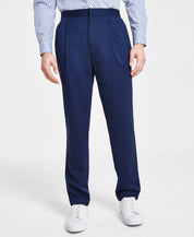 Alfani Mens Modern Fit Stretch Pleated Dress Pants Blue 32 x 32