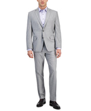 Perry Ellis Portfolio Mens Modern fit 2 Piece Suit 42 R / 35 Waist Grey Stretch