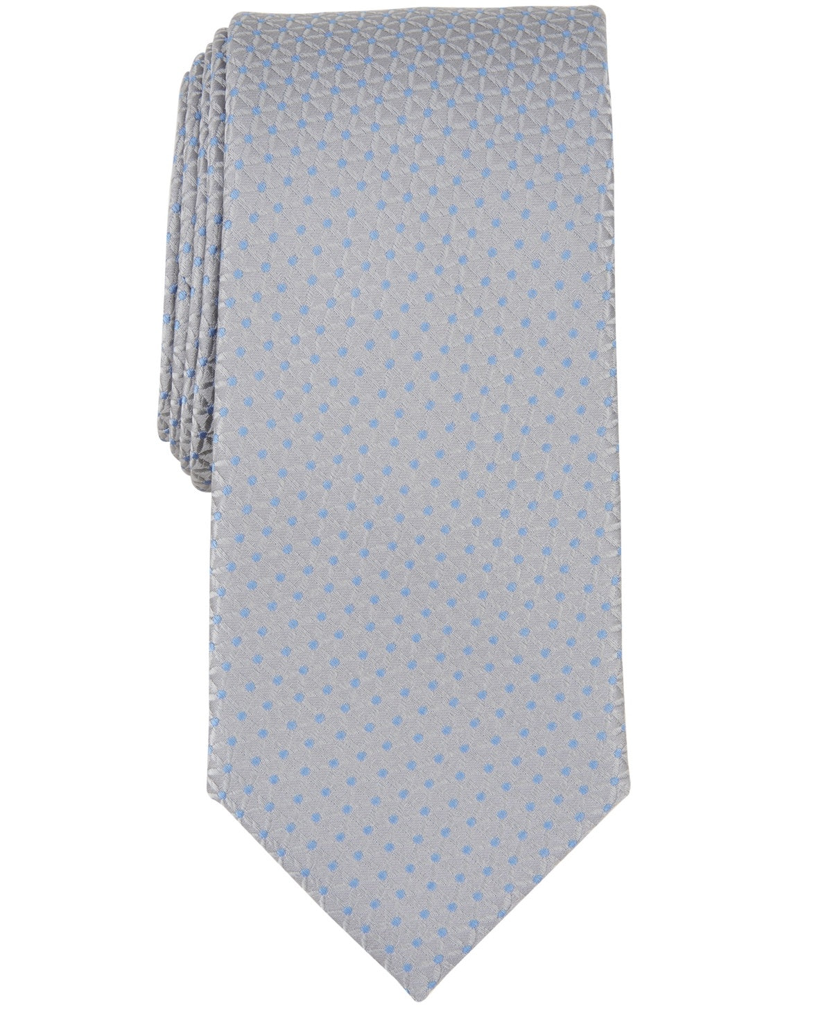 Michael Kors Mens Tie Necktie One Size Grey Nester Dot