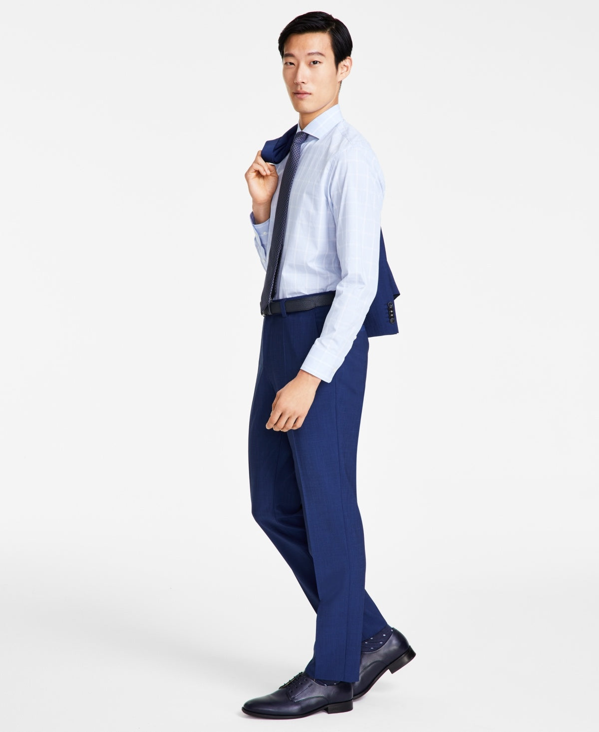 Hugo Boss Mens Modern fit Dress Pants 34 / 32 Blue Solid