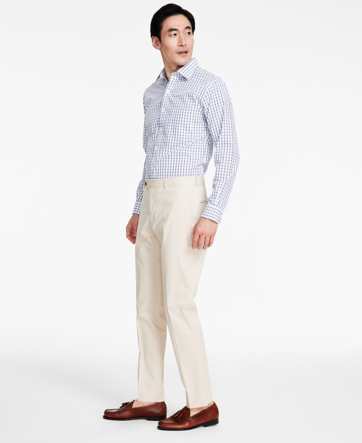 Brooks Brothers Mens Classic fit Chinos Pants 36 / 30 Beige Solid Stretch