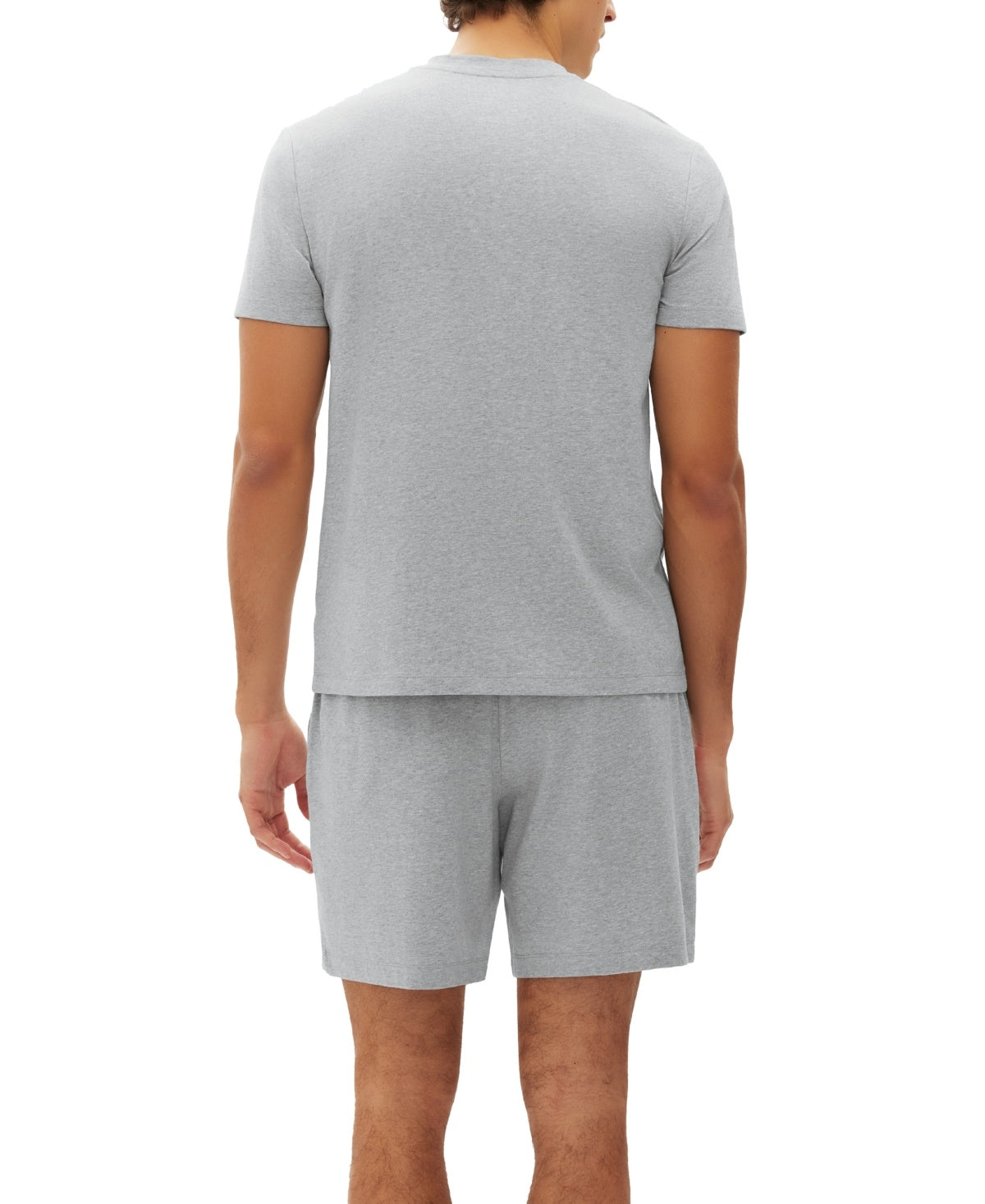 Gap Mens Regular fit Henley T-Shirt Pajama Shorts Set Sleepwear XL Grey