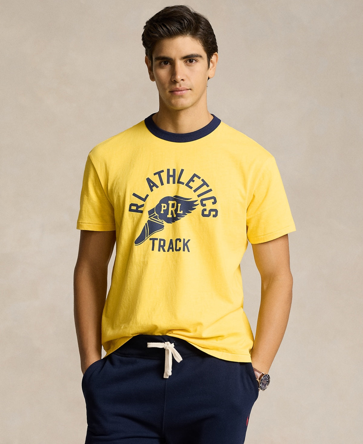Polo Ralph Lauren Men Regular fit Short Sleeve T-Shirt Shirt Small Yellow Solid