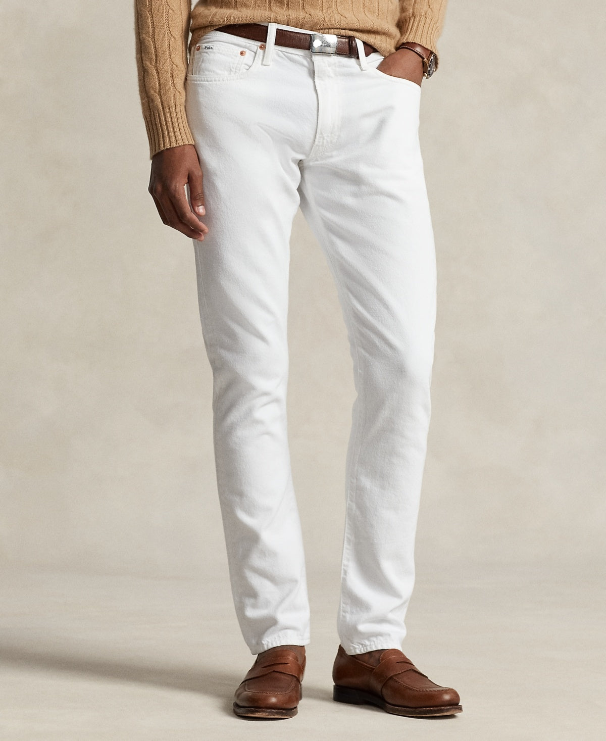 Polo Ralph Lauren Mens Slim fit Denim Jeans 40 / 32 White Solid