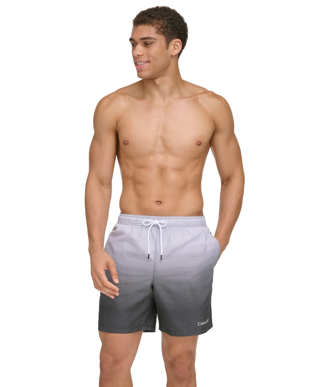 Calvin Klein Mens Regular fit Swim Trunks Swimwear Small Black Ombre Dot