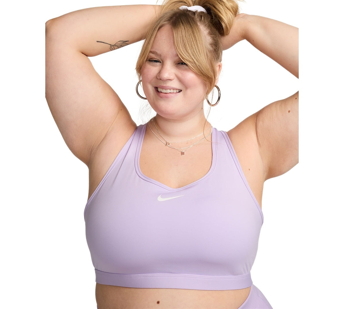 Nike Women Regular fit Medium Support Sports Bra 1X Purple Solid