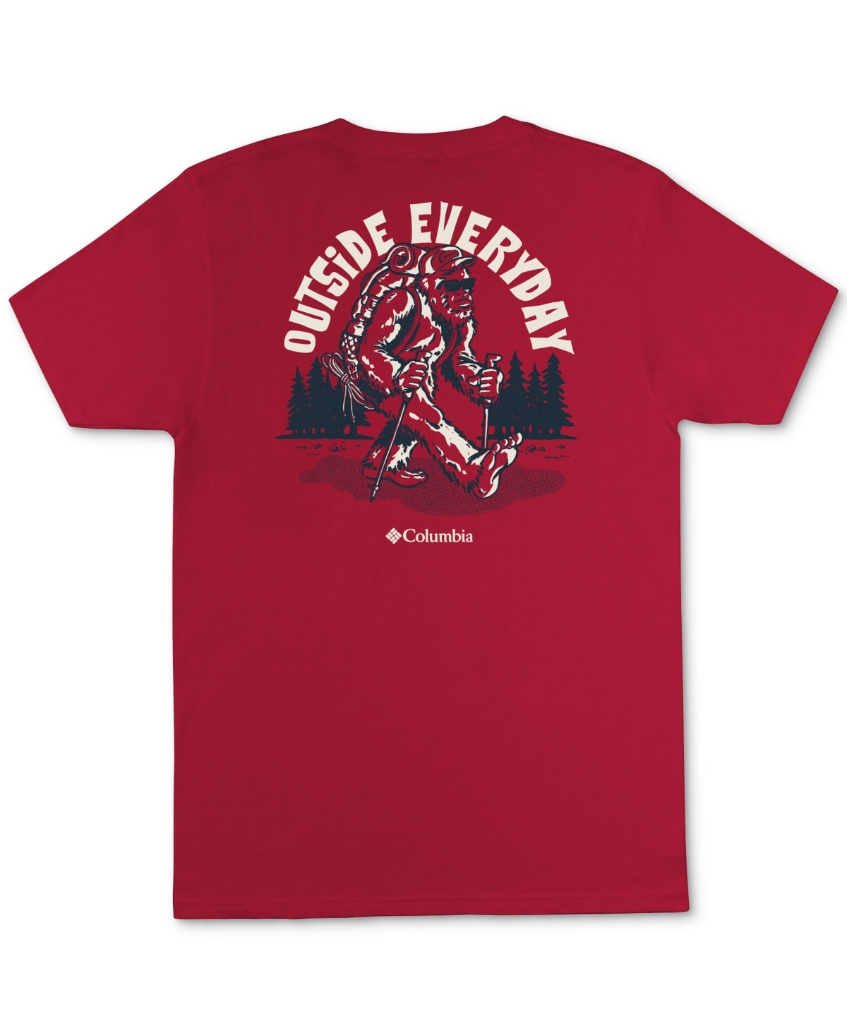 Columbia Men Regular fit Short Sleeve Graphic  T-Shirt Shirt XXL Red Solid