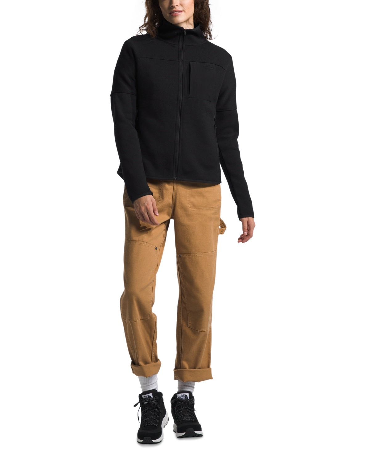 The North Face Women's Front Range Fleece Jacket Coat Black Heather XXL