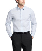 Calvin Klein Mens Slim fit Dress Shirt Medium 15 in 32-33 Light Blue Plaid