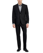 Perry Ellis Portfolio Mens Modern fit 2 Piece Suit 48 L / 42 Waist Black Stretch