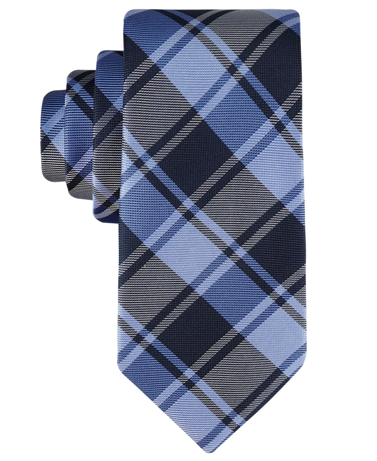 Tommy Hilfiger Mens Tie Necktie One Size Blue Toby Plaid